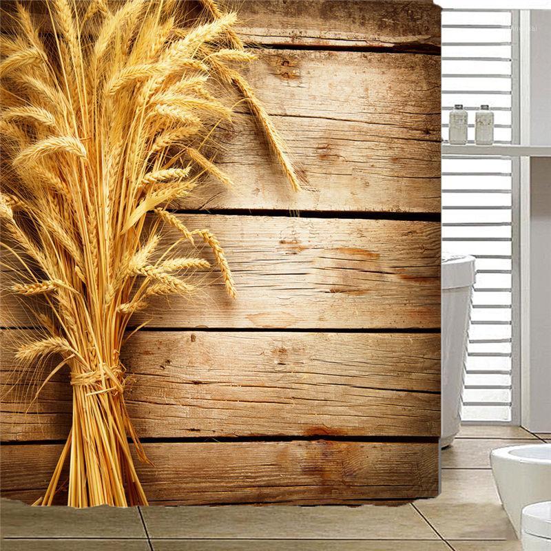 

Wheat Ears Fabric Polyester 3D Waterproof Shower Curtain Waterfall bathroom Shower curtain 180x180cm Drop Shipping AP201