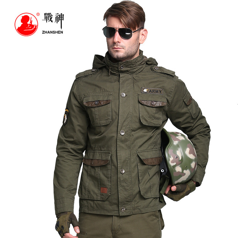 

2021 New Military Men's Tactical Trench Designer 100% Cotton Slim Waist Classic Wadded Windbreaker Men Jacket Overcoat 6tsy, Army green