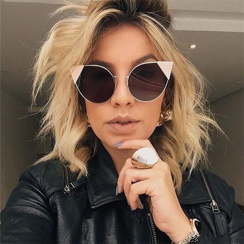 

Oversized Women Cat Eye Sunglasses Fashion Mirror Shades Big Frame Female Brand Designer Sunglasses Eyewear Lunette Femme uv400