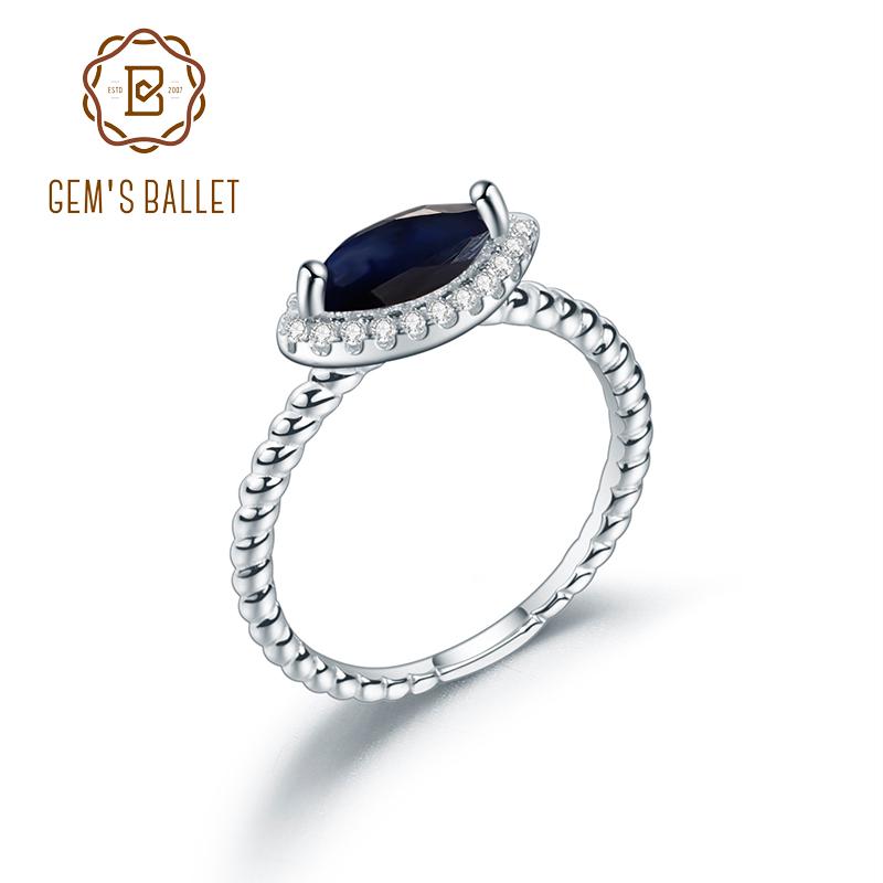 

Cluster Rings GEM'S BALLET Natural Sapphire Topaz Amethyst Gemstones Ring Jewelry Classic 925 Sterling Silver Marquise Halo For Women
