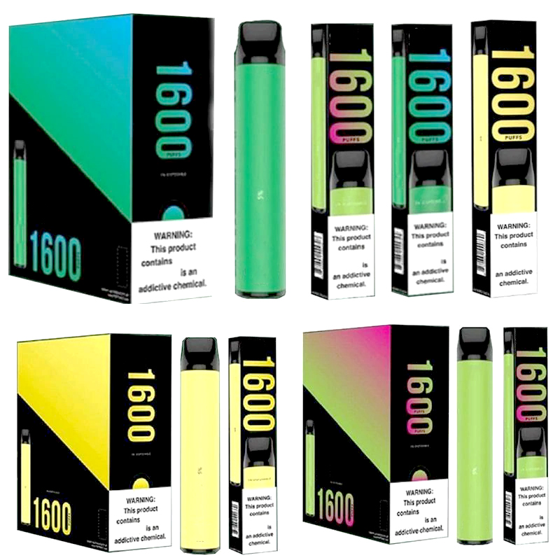 

Puff XXL Disposable Vapes Pen Electronic Cigarette 1600 Puffs Vape Device 850mah 6.5ml Pod 40 Colors Available