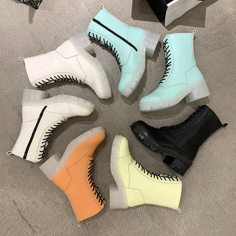 

Clear bottom autumn/winter boots girl, 2021 new lee web celebrity with the same high-heel fashion boots, Black