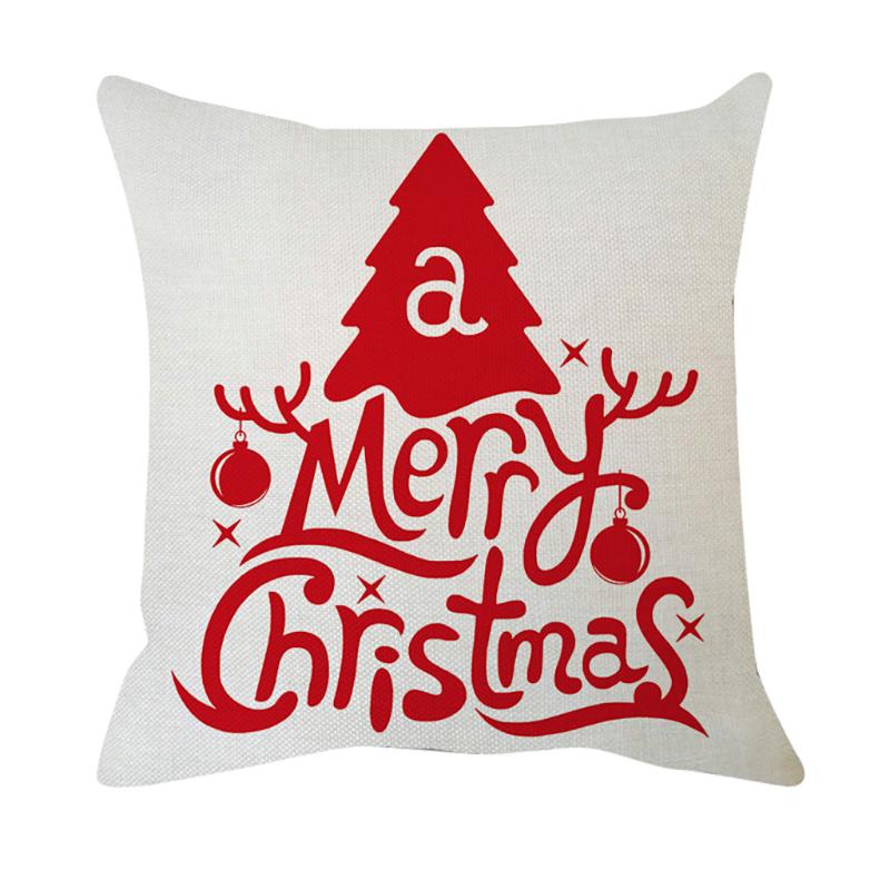 

Merry Christmas cushion cover 45*45 Letter Pillowcase Cotton Linen sofa cushions pillow covers Throw Pillow Case Cushion Cover F