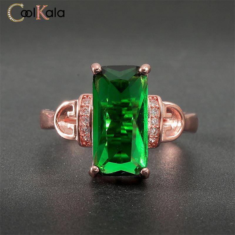 

Coolkala New Fashion Rectangular Tourmaline Open Luxury Living Ring