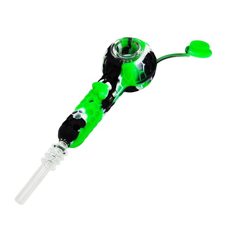 

Bee Silicone Nectar Collector Kit With Quartz Tips Nector Collector Kit silicone pipes Mini NC Smoking Tool For Glass Water Bongs