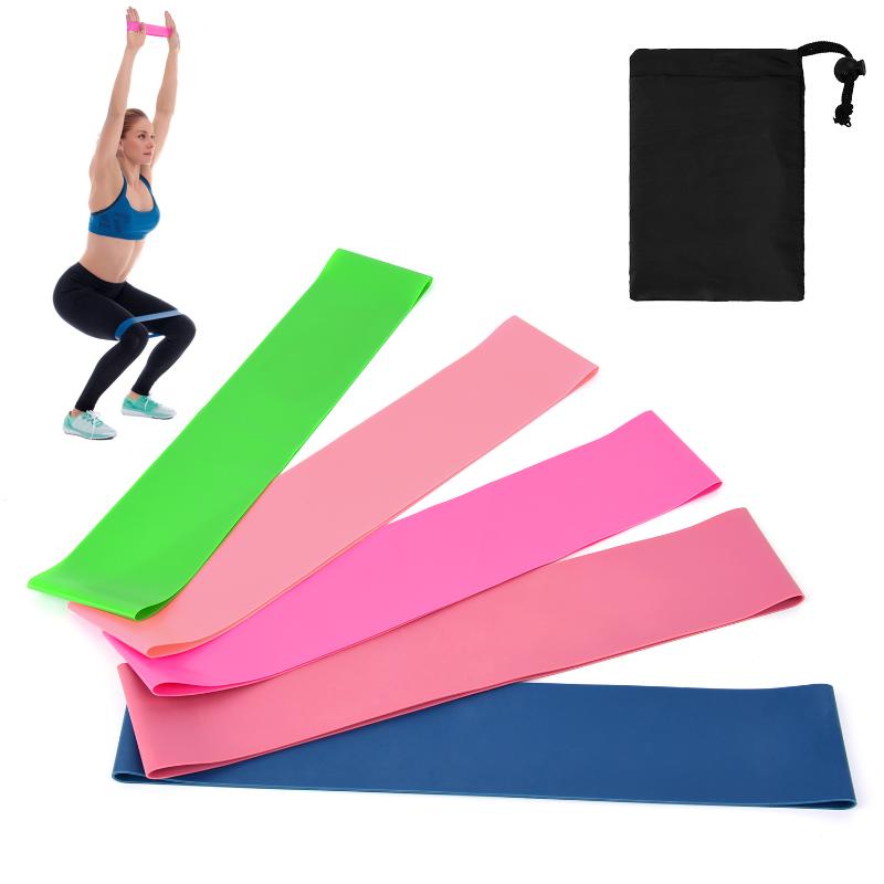 

5 PCS Sports Exercise Resistance Loop Bands Set Elastic Band Set for Yoga Home Gym Training with Storage Bag Exercise Bands