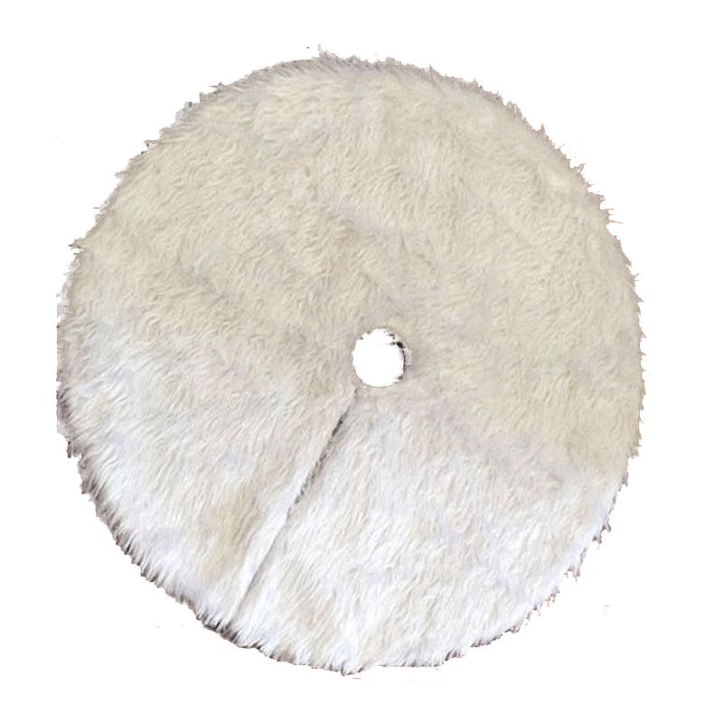 

White Plush Christmas Tree Skirt Pure White Long Hair Christmas Tree Carpet Xmas Home Party Decoration 78cm Drop shipping