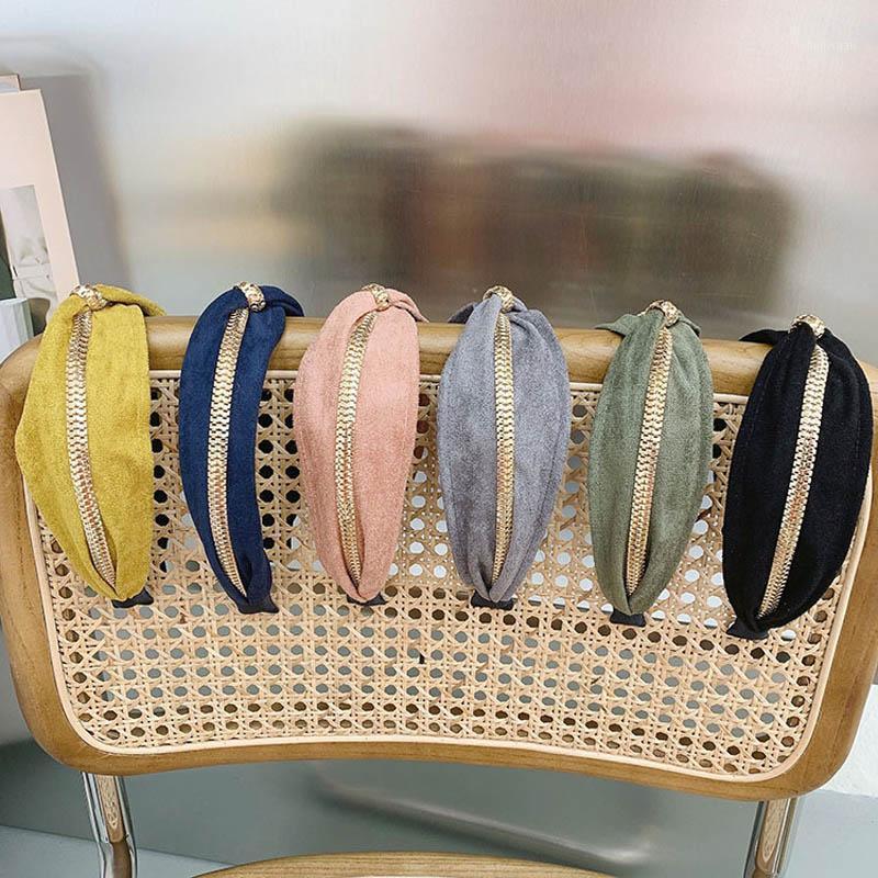 

INS zipper women headbands suede girls women headband girls hair sticks designer hair accessories for bands kids head1, Multi-color