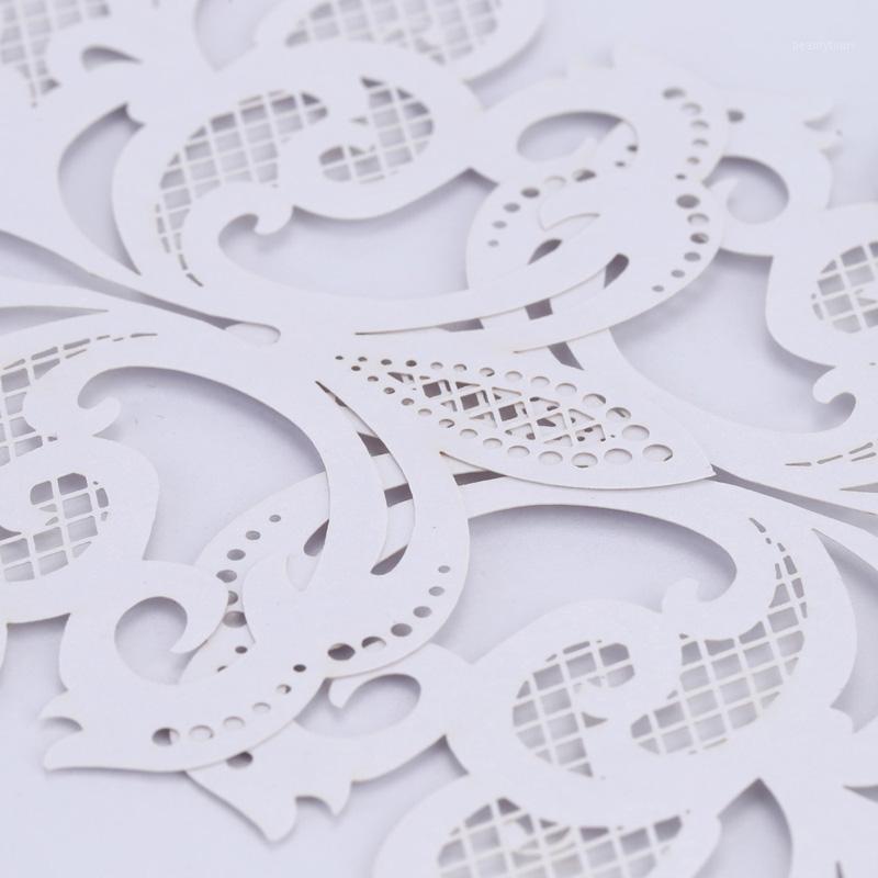 

10 Pcs/ Set Wedding Party Invitation Card Decor Cards Envelope Delicate Carved Flower Wedding Party Supply DIN8891