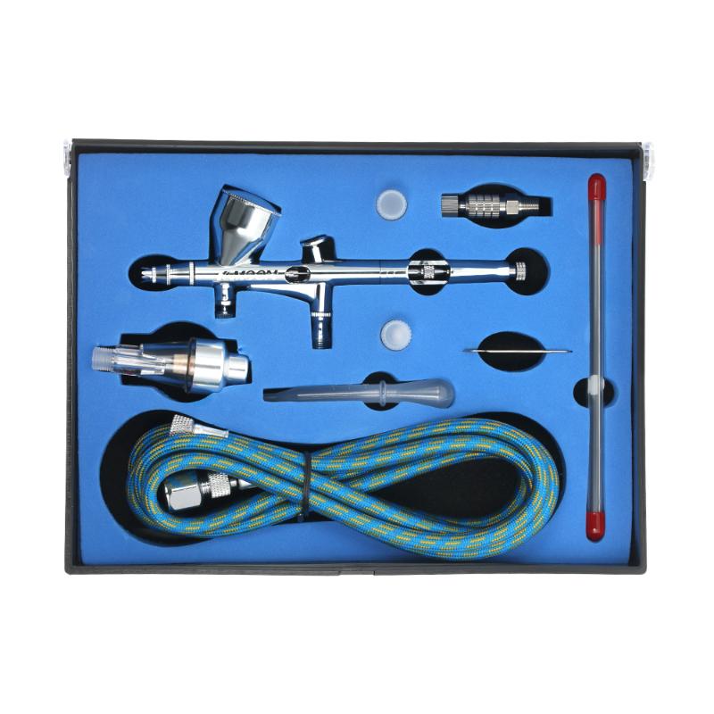 

KKmoon Professional Airbrush Kit Dual Action spray gun Gravity Feed paint gun 9cc 0.2/0.3/0.5mm Air Brush for Art body Painting