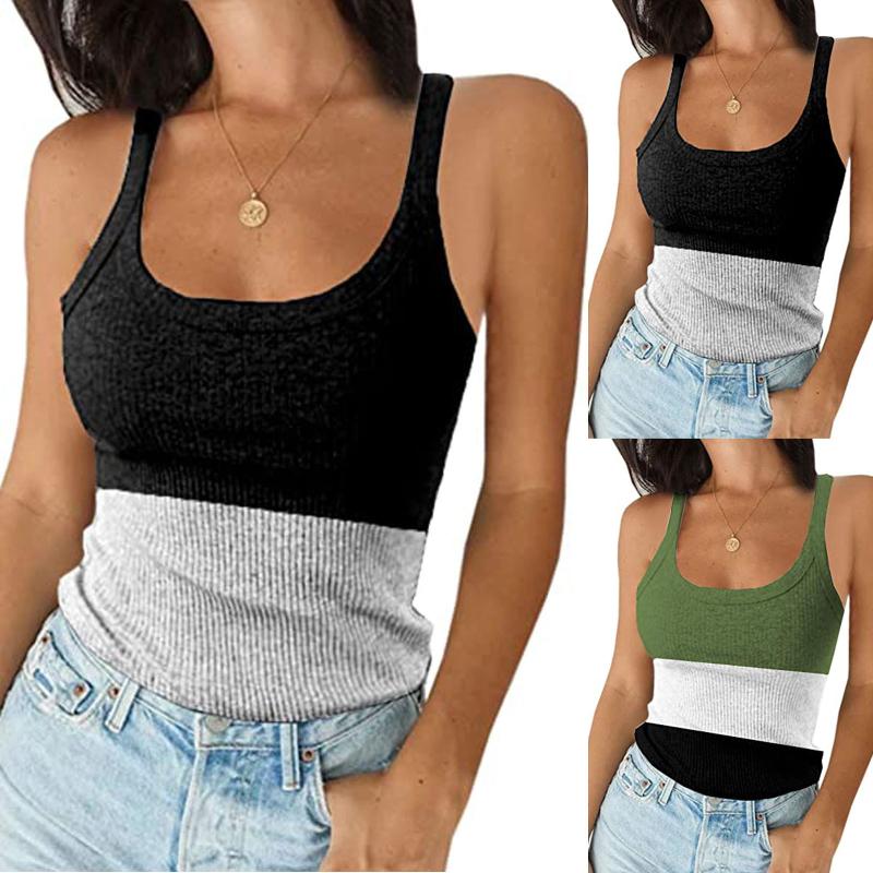 

Women Plus Size Fashion Sleeveless Tops Slim Fit Vest SummerTank Top Casual Tops Strap Adjustable Camisole Street Camis, Gn