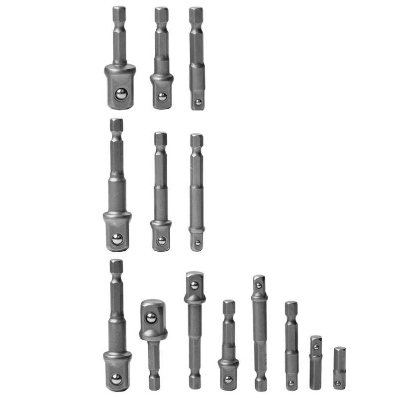 

Chrome Vanadium Steel Socket Adapter Hex Shank to 1/4 3/8 1/2 Extension Rod