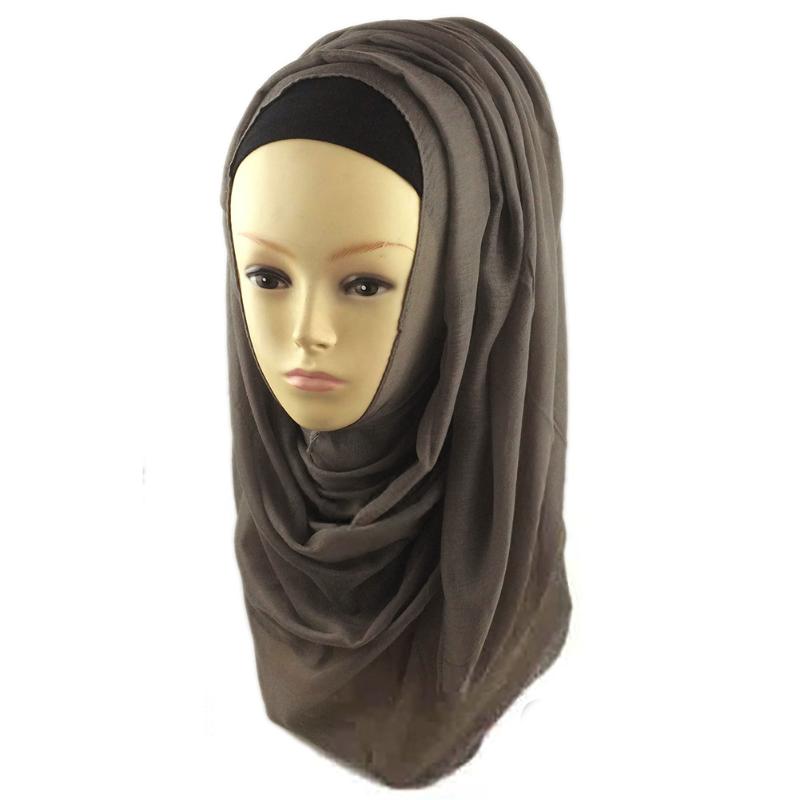 

Scarves Muslim Hijab Islamic Women Jersey Chiffon Shawls Plain Fashion High Quality Size 180x60cm Pure Color