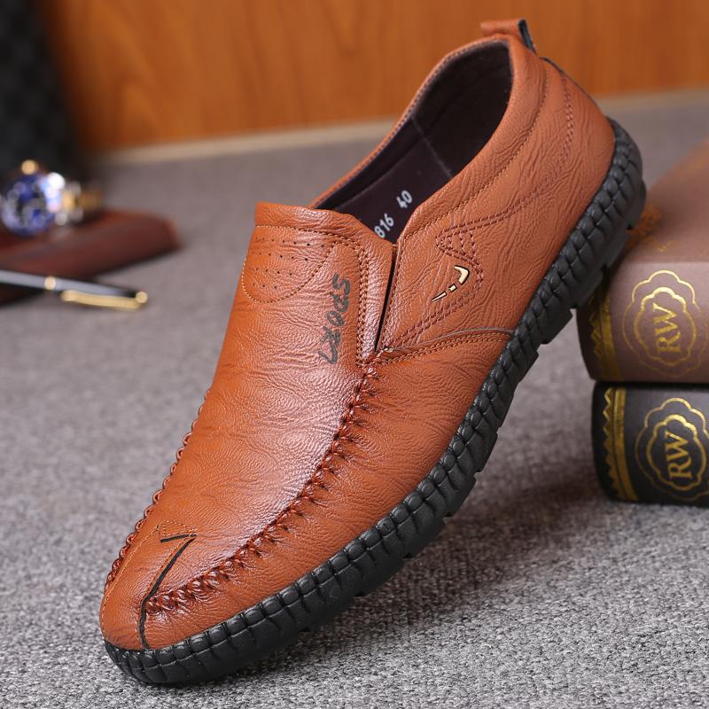 

New Mens Shoes Formal Business Oxford Shoes Casual Leather Men Dress Slip on Loafers Luxury Men, Black