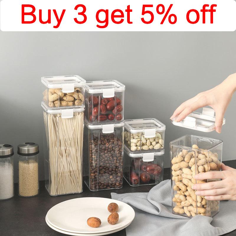 

Household whole grains kitchen storage box snack nuts dry goods storage tank sealed tank transparent