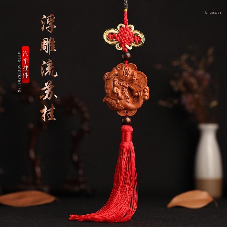 

Sales Promotion HOT GIFT CAR HANG, car interior decoration supplies peach wood carving Bite Qian Pixiu rear view mirror pendant1