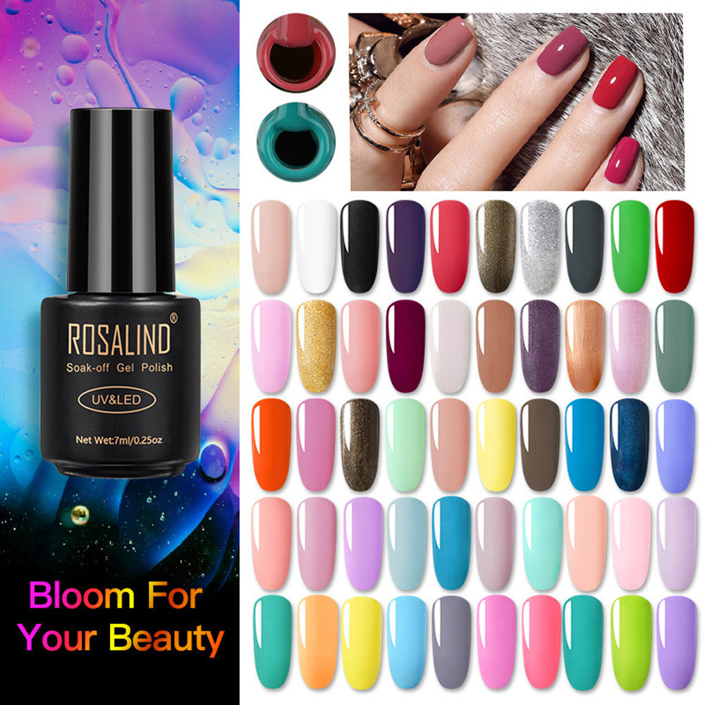 

ROSALIND 7ML 0 .25fl oz Nail Gel RA01-RA20 UV LED Soak-off Semi Permanent Gel Varnishes DIY Nail Art Manicure, Multi