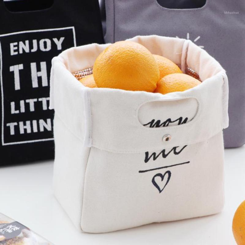 

Canvas Lunch Boxes Insulation Bag Simple Letter Type Large Capacity Multi-purpose Cloth Bag Foods Organizer Picnic1, Medium gray