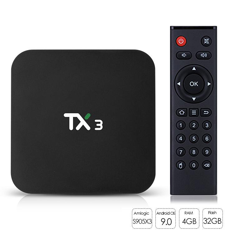 

TX3 Android 9.0 TV Box Amlogic S905X3 4GB 64GB Quad Core Dual Wifi BT4.1 8K Smart TV Box
