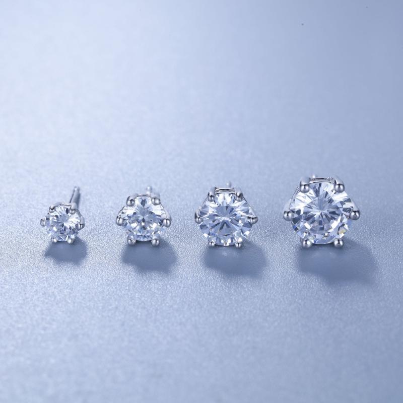 

100% 925 Sterling Silver clear Cubic Zirconia Stud Earrings for Children Girls Kids Baby Jewelry,s925 silver men women jewelry