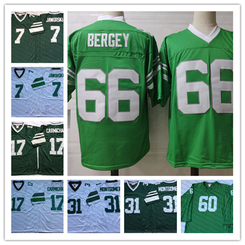 

Men Vintage #7 Ron Jaworski 17 Harold Carmichael 31 Wilbert Montgomery 66 Bill Bergey Football Jersey #60 Chuck Bednarik Long-Sleeved Jersey