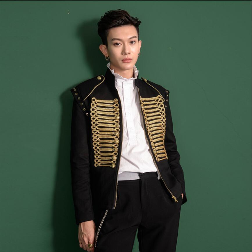 

2020 Hairstylist Needlepoint -3xl Lean Evening Show Stage Singer Jacket Dzdw, Black