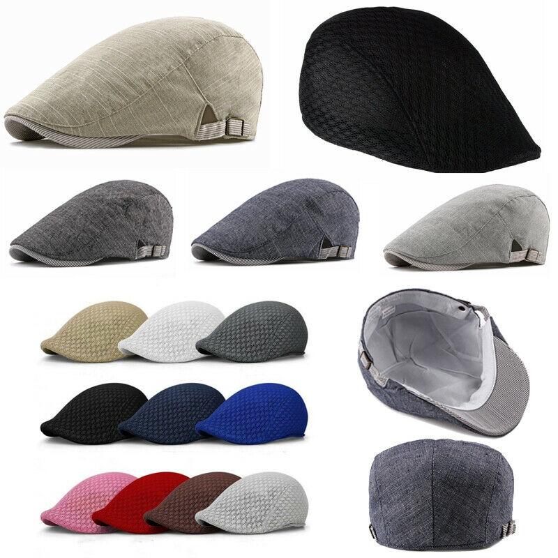 

Berets Classic Mesh Ivy Sboy Cap Hat Crochet Driving Golf Ventair UK, Black