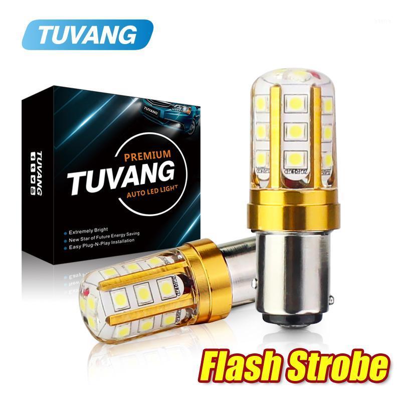 

2x Strobe Bay15D LED Bulb Flash P21/5W S25 1157 3030 LED Chip Blink Car Stop Backup Brake Parking Tail Signal Light White Red1, As pic
