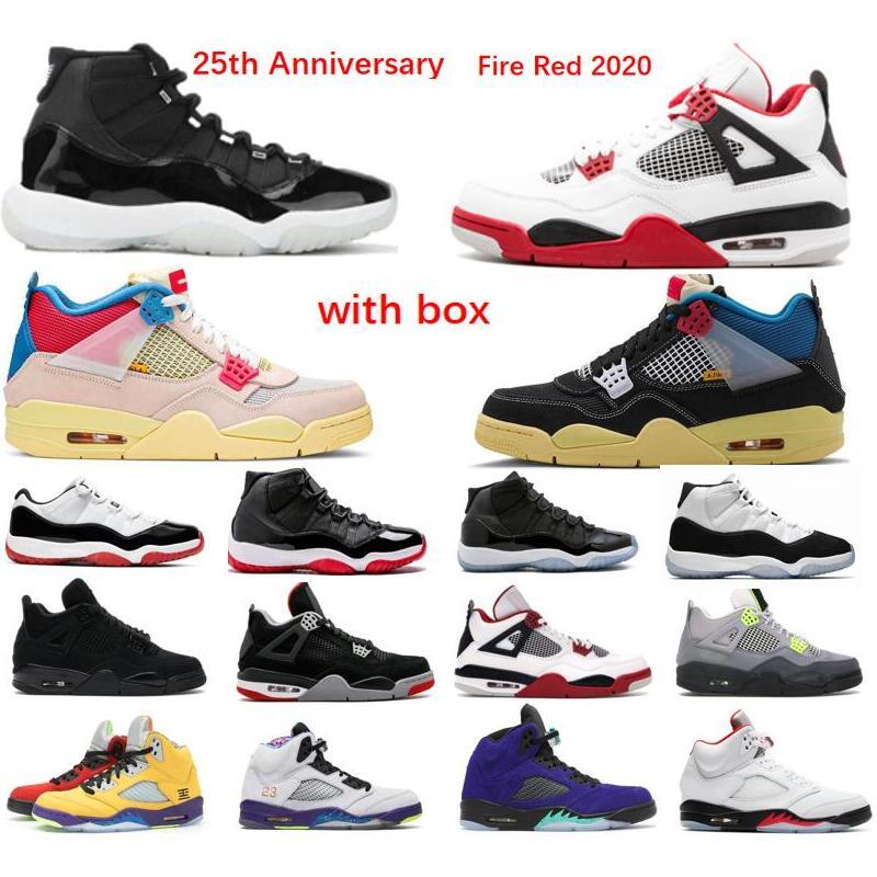 

2021 Jubilee 25th Anniversary 11S Basketball Shoes 4s Black Cat 5 Fire Red Silver Tongue 11 Space Jam Low White Bred Sneaker Trainer, Purple 11s