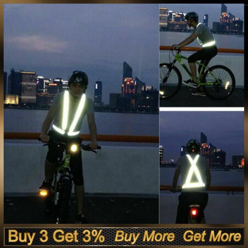 

2020 High Visibility Unisex Outdoor Reflective Safety Vest Adjustable Safety Elastic Stripes Vest Jacket For Night Sport, Green