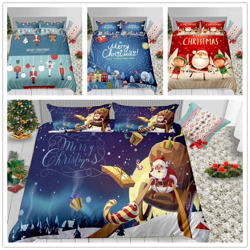

Perfect Gift Bedding Set Christmas Santa Claus Bedding Suit for Kids 3D Print Snow with Pillowcase of Cover Suit1