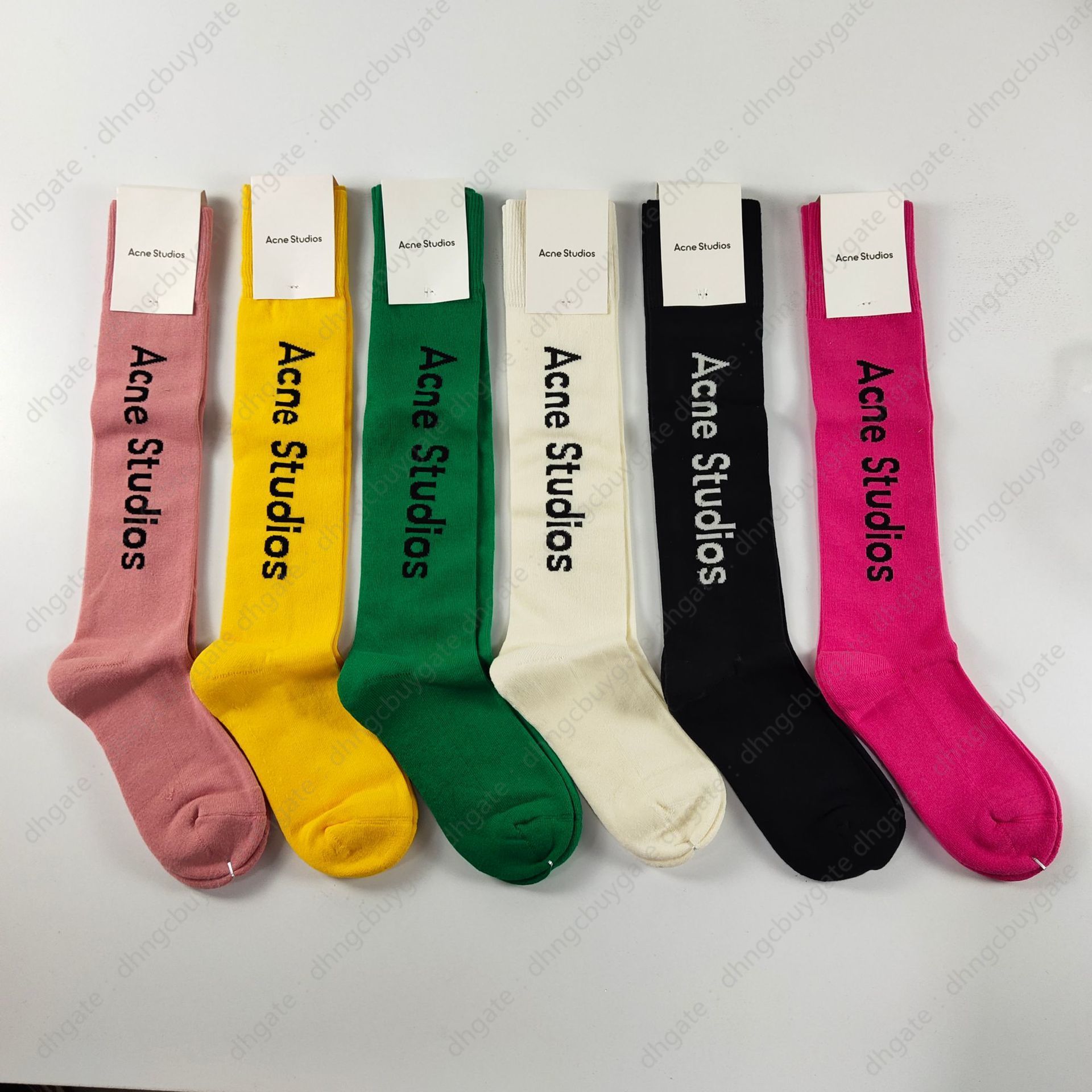 

Minh 2022 Fashion Brand Rainbow Calf Stockings Acne Letter Jacquard Towel Bottom Sports Women's Socks Thnopklv0jei, Black;white