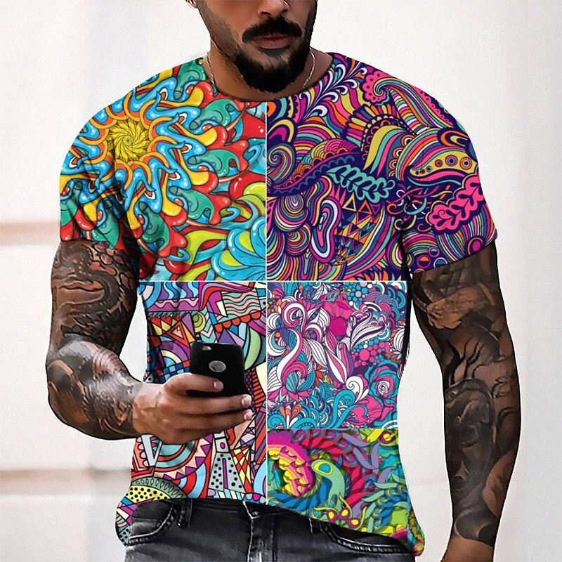 Men's Tee T shirt 3D Print Graphic Round Neck Casual Daily 3D Print Short Sleeve Tops Fashion Designer Cool Comfortable Red o0zp#