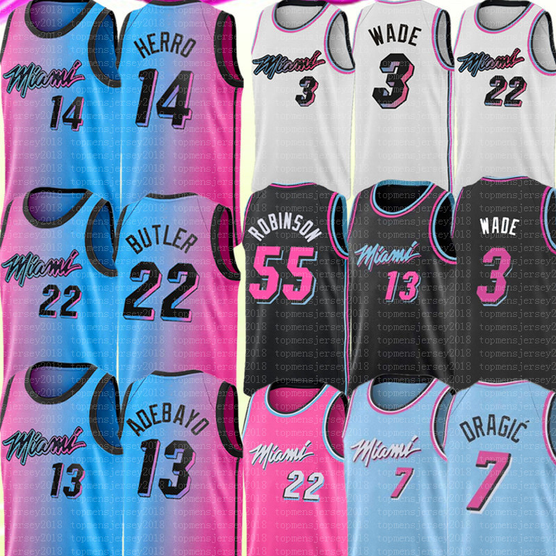 

2021 Jimmy 22 Butler Jersey Bam 13 Adebayo Jersey Tyler 14 Herro Dwyane 3 Wade Jersey 55 Robinson Goran 7 Dragic Basketball Jerseys