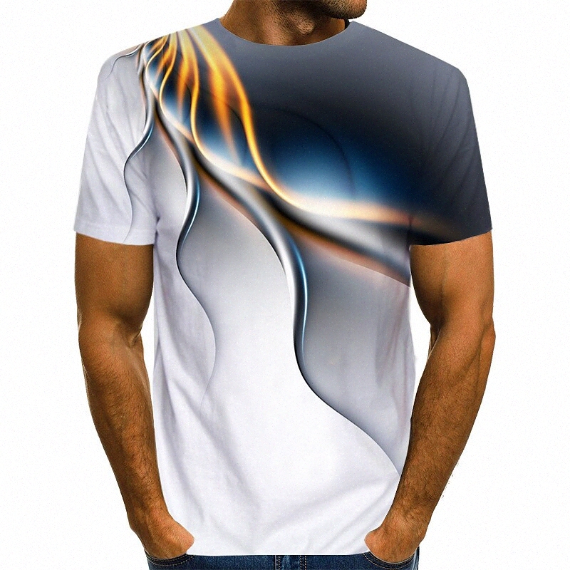 Men's T shirt Shirt Graphic Geometric Plus Size Round Neck Casual Daily Print Short Sleeve Tops White / Summer P1ev#