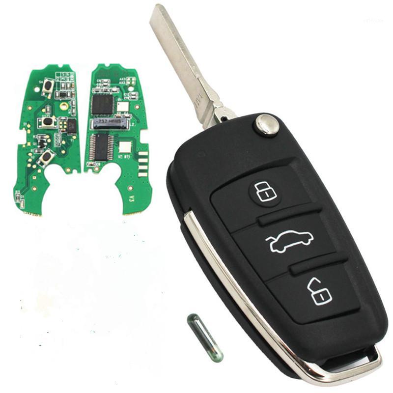 

Wilongda Flip 3 button remote key with 8E chip 315mhz/434MHZ for A6L Q7 key not keyless1