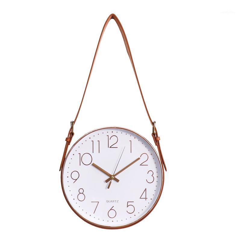 

Creative Belt Decorative Wall Clock Modern Minimalist Quiet Quartz Clock In Living Room Metal Wall Hanging Home Decoration Y1