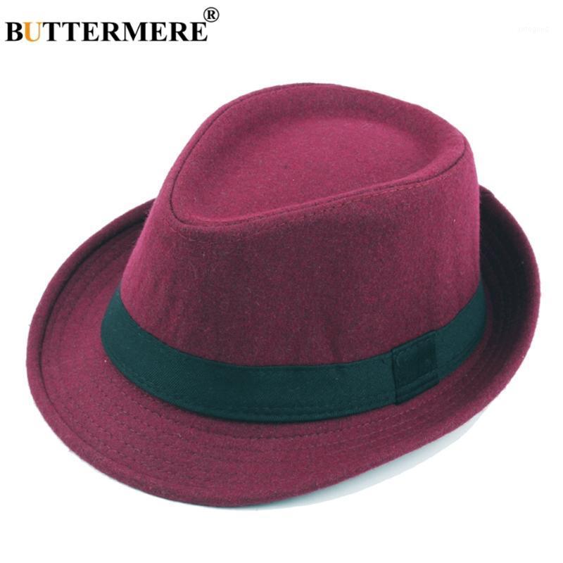 

Wide Brim Hats BUTTERMERE Woolen Fedora Hat For Men Burgundy Vintage Felt Floppy Womens Winter Spring Casual Fashionable Classic Jazz Hats1, Black