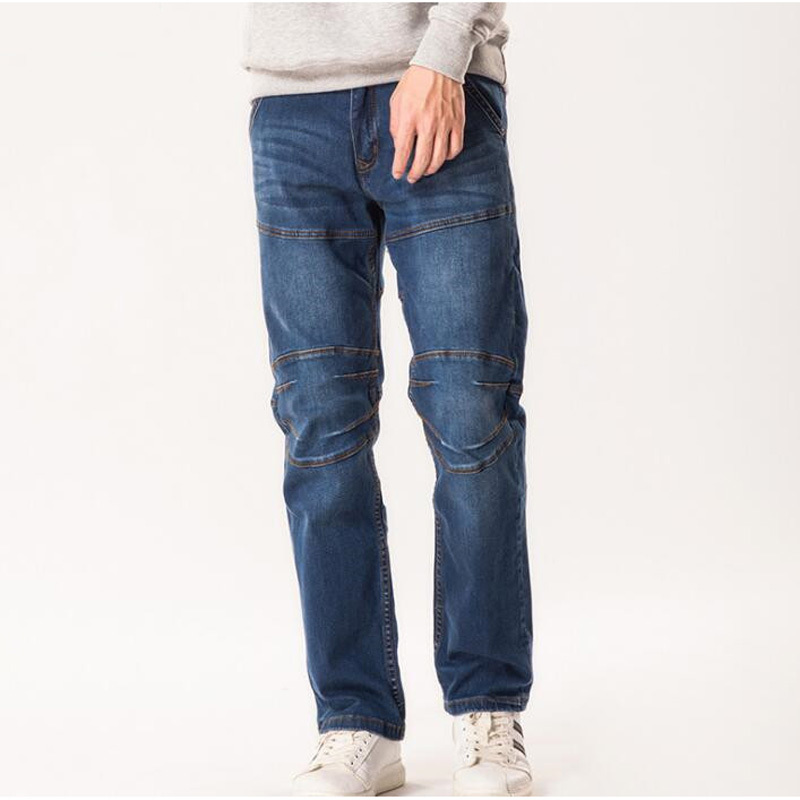 

2021 Novo Denim Jeans Meados Da Cintura Solta Elstica De Brim Masculina Quatro Temporada Calas Masculinas Plus Size 29-44 46 V7fe, Blue