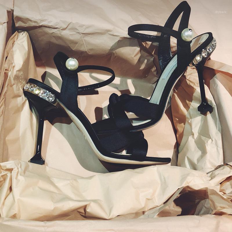 

Open Toe Zapatos Slingback Pumps Crystal Sandalias Mujer 2021 Black Sexy High Heels Summer Sandals Women Stilettos Ladies Shoes1