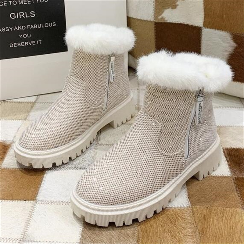 

2021 New Plus Velvet Snow Background Women's Fashionable Riding Casual Boots 6lno, 1919-03.