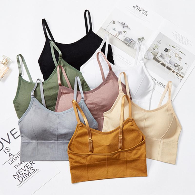 

Gym Bra Women Padded Underwear Solid Push Up Seamless Bra For Fitness Wireless Breathable Tank Tops Streetwear Leisure Home Bras