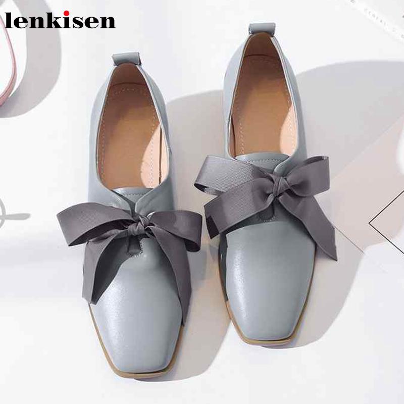 

Lenkisen elegant sweet Princess style riband bowtie genuine leather square toe med heels women fashion dating spring pumps L41, Green