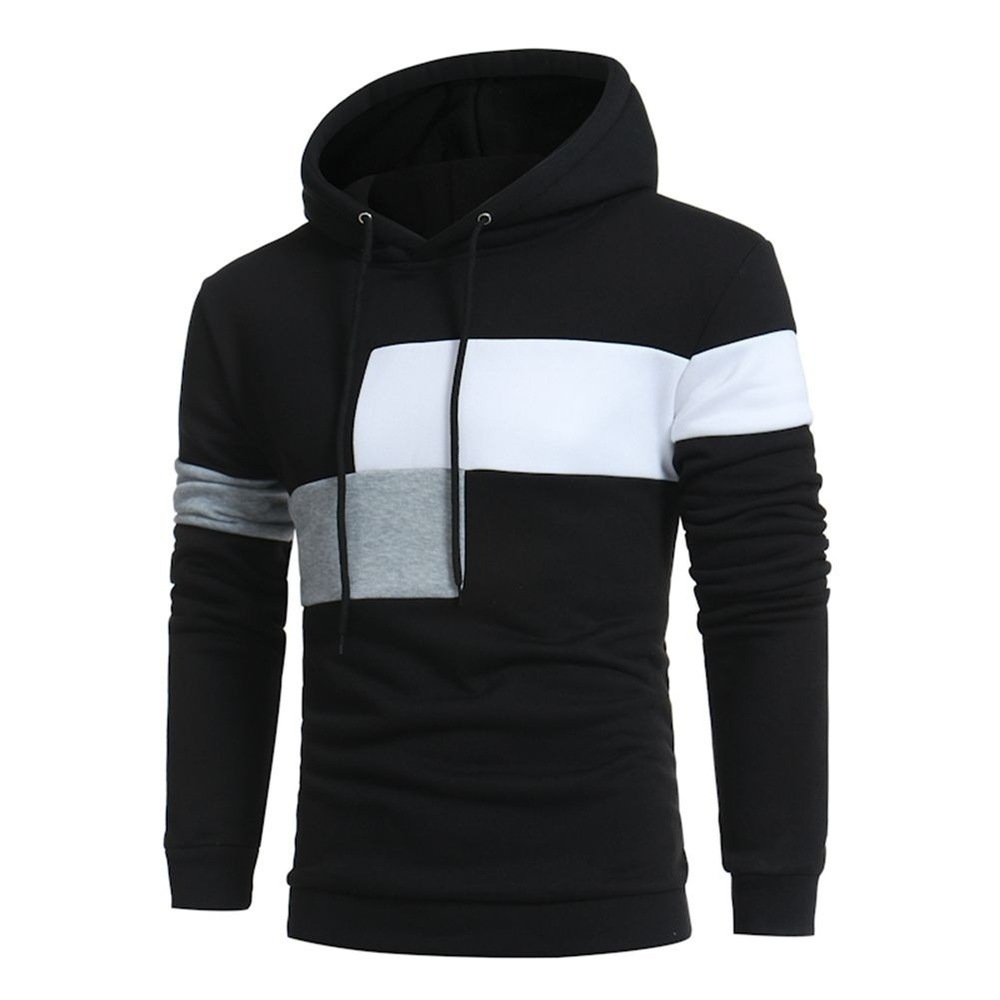 

European and American new matching sports for men's contrast color hoodie