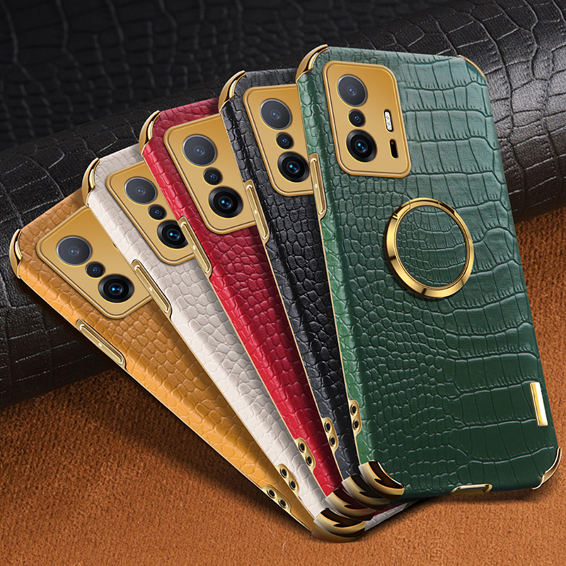 

Business Leather Crocodile Texture TPU Cases With Magnetic Rotation Ring Bracket For Xiaomi Redmi Note 10 Pro 9 9S 9T Mi 10T 11 Lite Ultra 11T Poco F3 M3 Pro 5G X3 X2 F2 Civi, Green