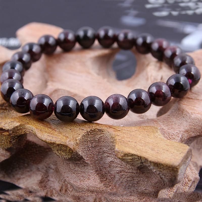 

Charm Bracelets Dark Red Natural Stone Garnet Citrines Quartzs Beads Bracelet Handmade Bangles For Women Jewelry 6mm 7mm 8mm 9mm