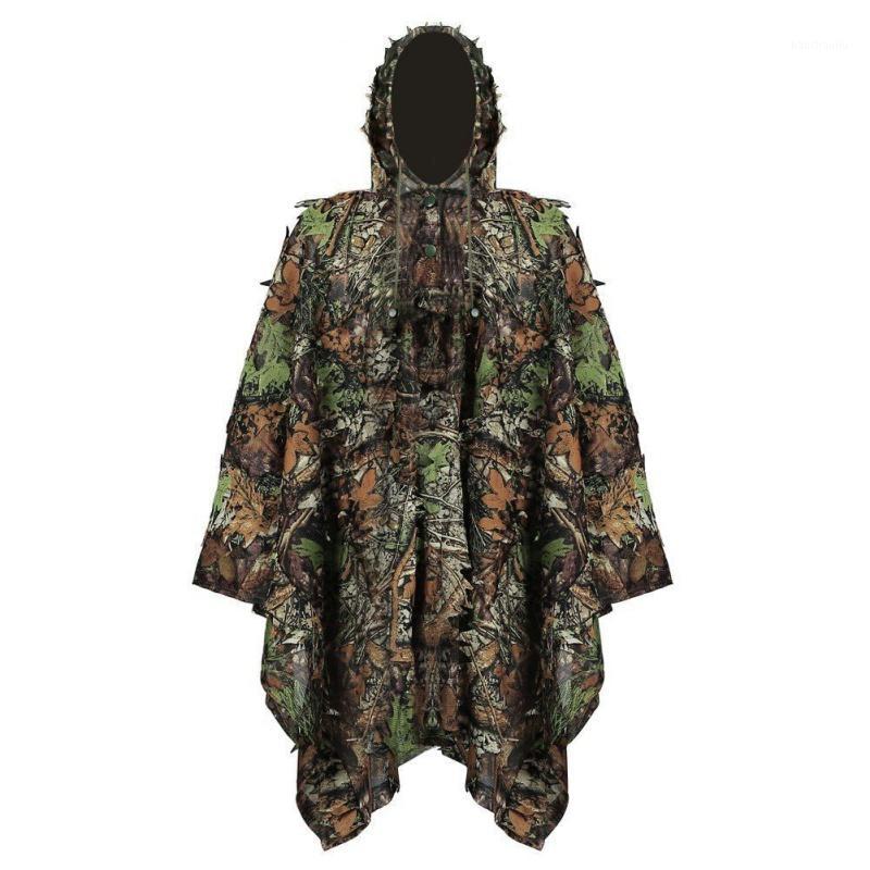 

2020 Hunting Ghillie Suit 3D Camo Bionic Leaf Camouflage Jungle Woodland Birdwatching Poncho Manteau Hunting Clothing Durable1, Army green