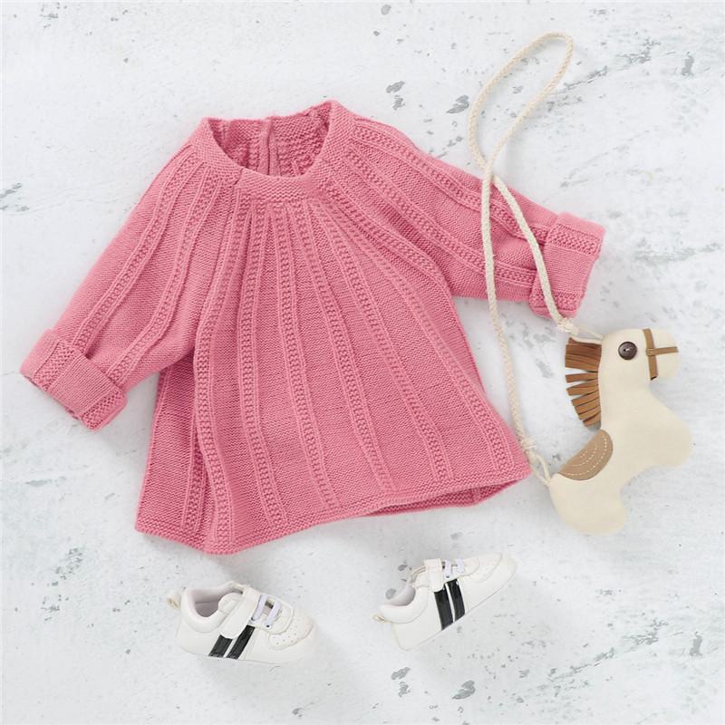 

3-24M Autumn Winter Warm Knit Sweater For Boy Girl Long Sleeve Knitted Cardigan Sweater Casual Plain Coat Jacket Knitwear, Gray