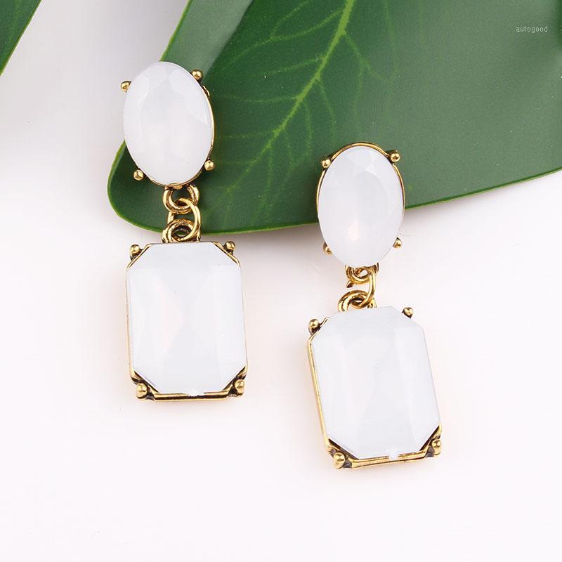 

Dangle & Chandelier Multicolor Square Candy Glass Drop Earrings Pendant Fashion Jewelry For Women 2021 Arrival Party Wedding Engagement Earr