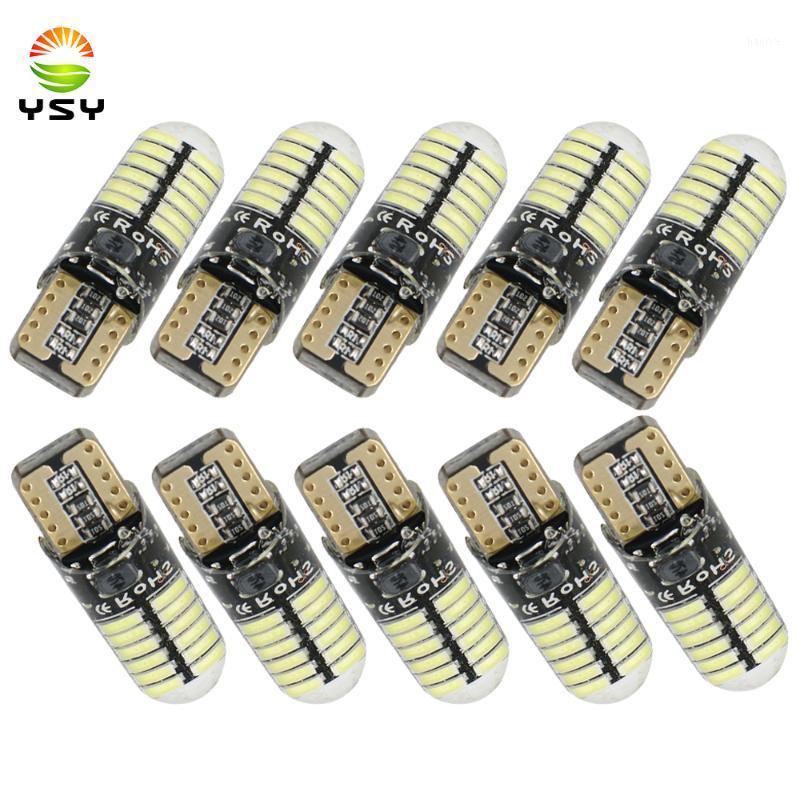 

YSY 10pcs T10 W5W led silicone gel light 194 168 3014 24SMD LED Light Clearance Lights Wedge Bulb Parking canbus white1, As pic